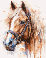 Watercolour horse head cross stitch kit for beginners