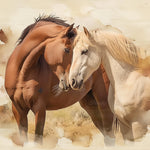 Watercolour pair of horses cross stitch kit for beginners
