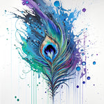 Watercolour peacock feather cross stitch kit for beginners