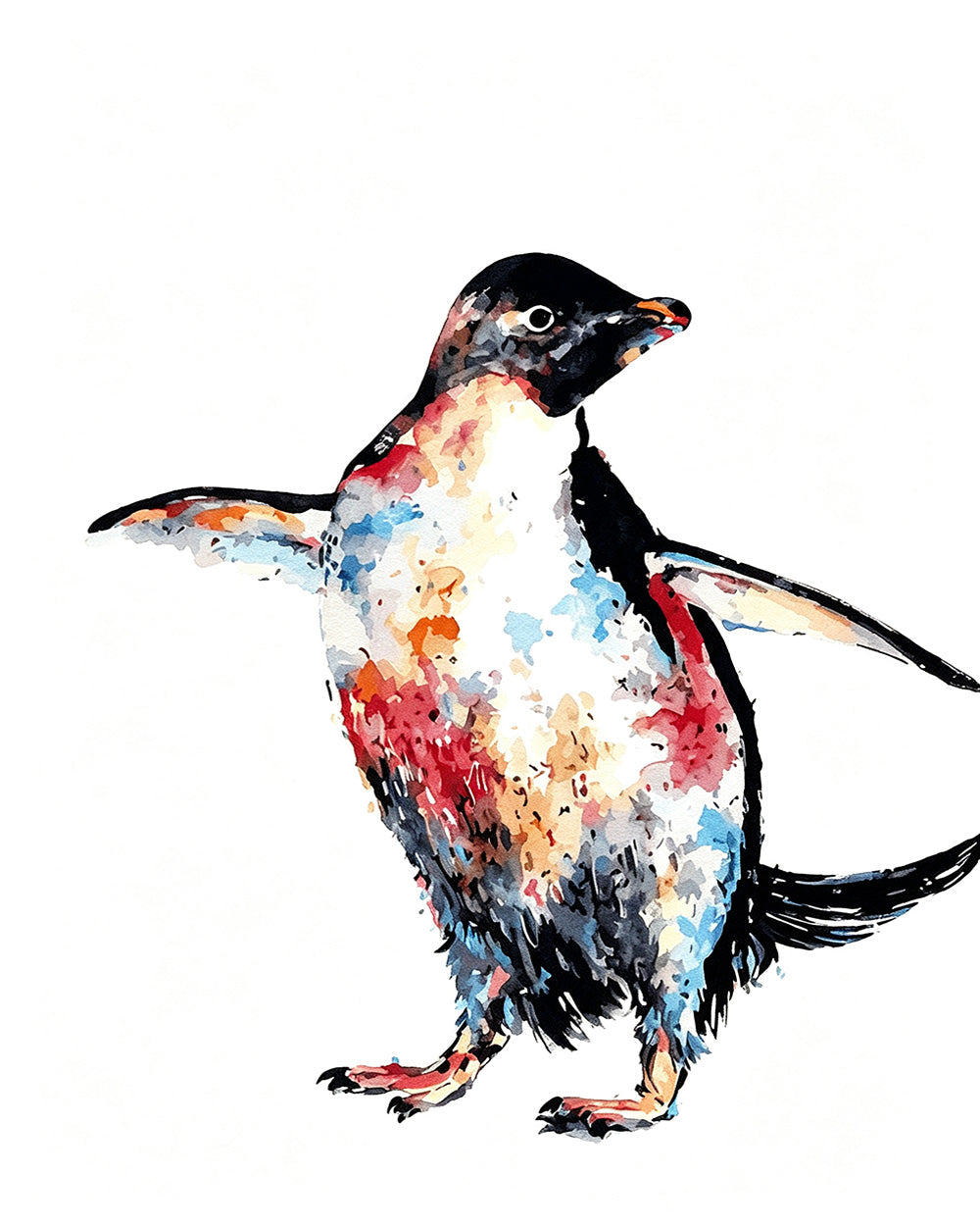 Watercolour penguin cross stitch kit for beginners