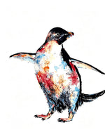 Watercolour penguin cross stitch kit for beginners