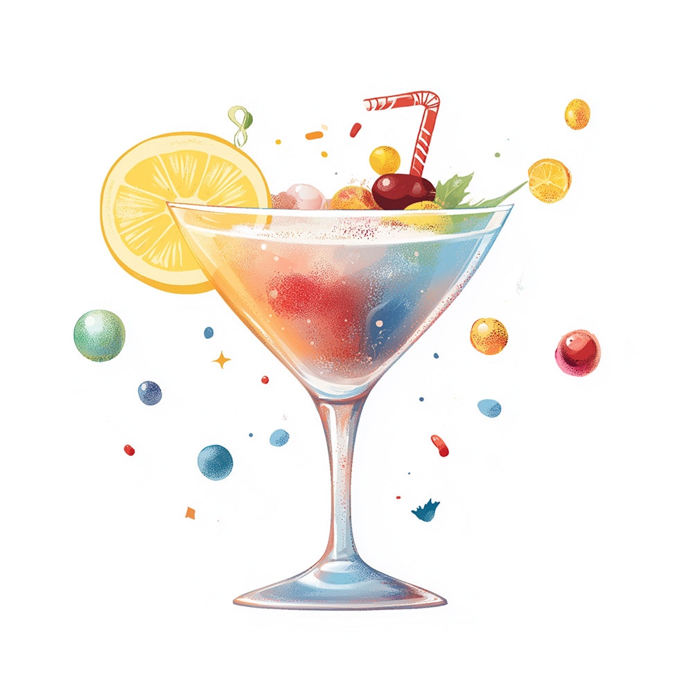 Watercolour rainbow cocktail cross stitch kit for beginners