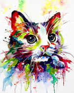 Watercolour splash cat cross stitch kit for beginners