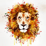 Watercolour splatter lion cross stitch kit for beginners