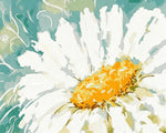 Watercolour white daisy paint by numbers kit for beginners