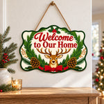 Welcome to our home paint by numbers door hanger as indoor wall decor