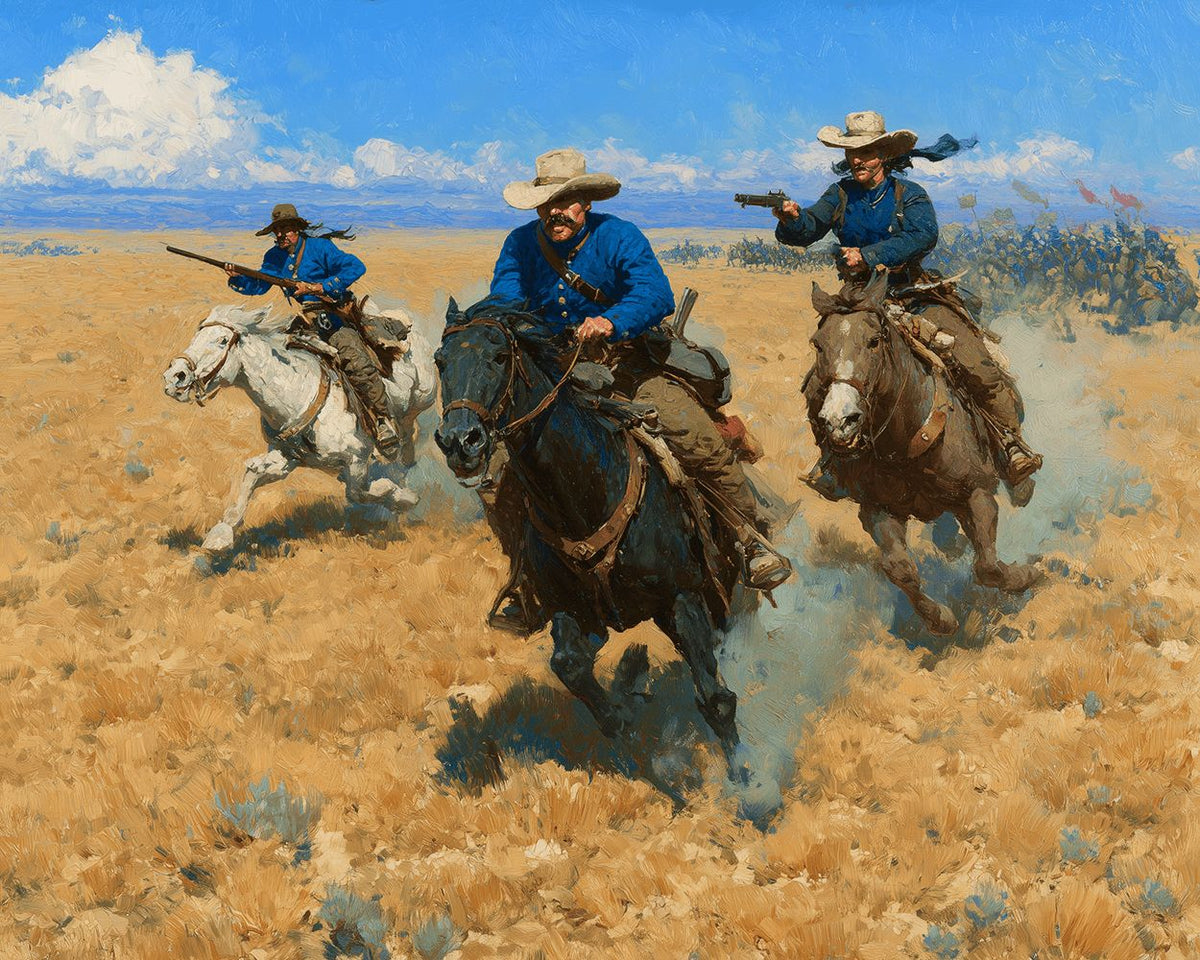 Western cowboys on horseback paint by numbers kit for beginners
