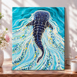 Whale shark in ocean pearl diamond painting kit for beginners