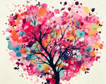 Whimsical heart shaped blossom tree cross stitch kit for beginners