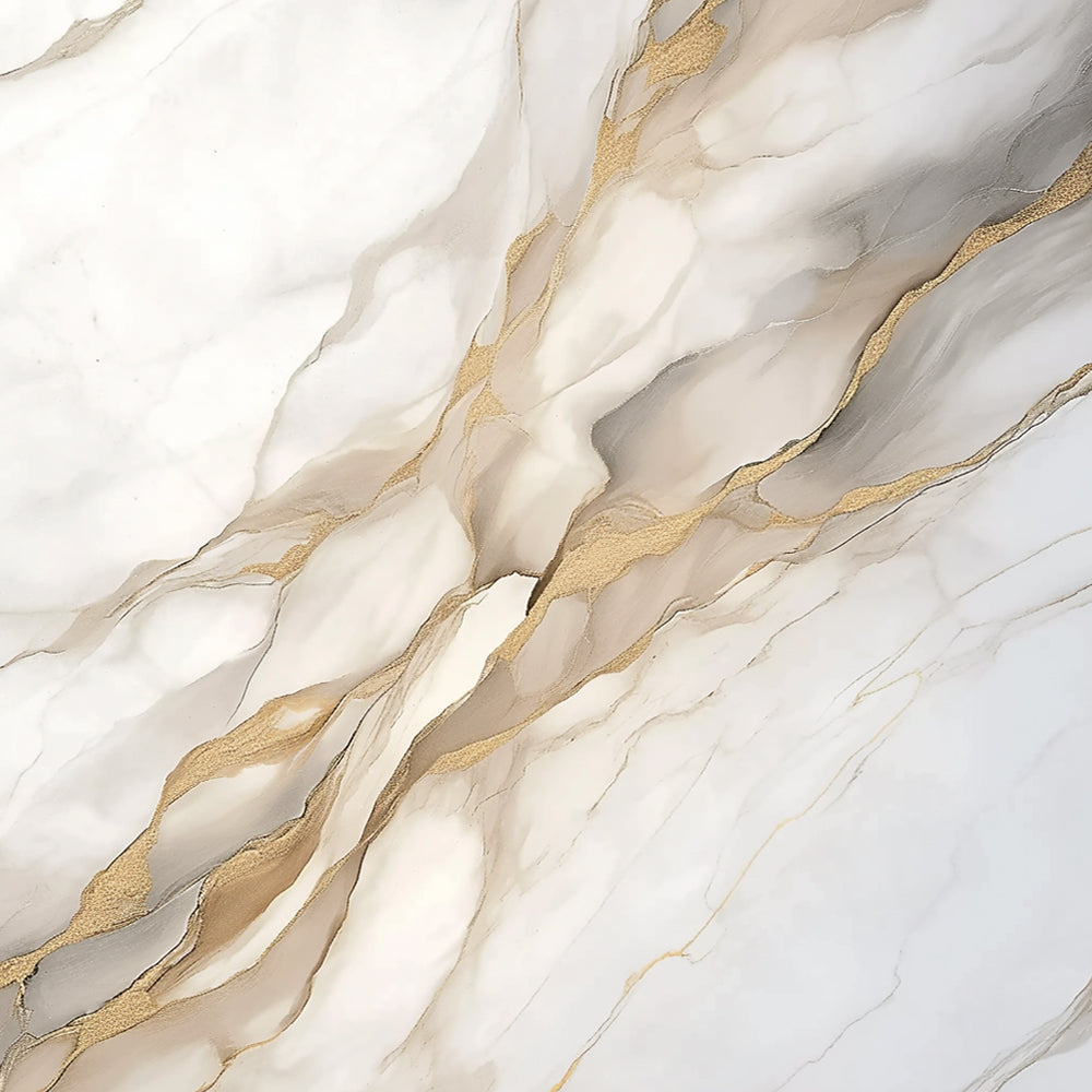 White and gold marble texture cross stitch kit for beginners