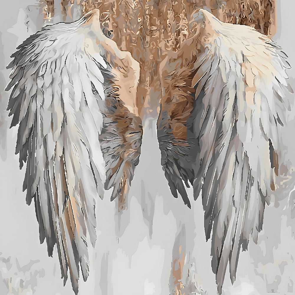 White angel wings cross stitch kit for beginners