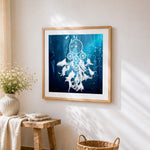 White dreamcatcher in enchanted forest paint by numbers artwork displayed on wall as home decor