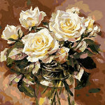 White roses cross stitch kit for beginners