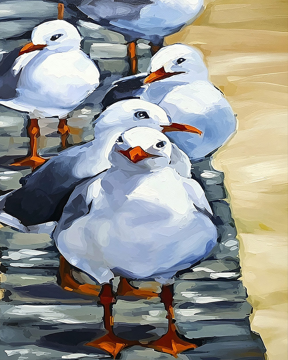 White seagull pack cross stitch kit for beginners