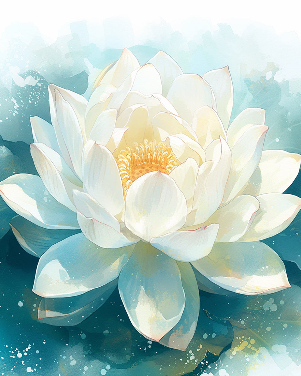 White water lily cross stitch kit for beginners