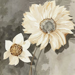 White watercolour sunflowers cross stitch kit for beginners
