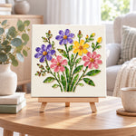 Wildflower bouquet sea glass art kit displayed as seasonal home decor