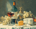 Wine cheese and grapes paint by numbers kit for beginners