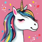 Winking rainbow unicorn cross stitch kit for beginners