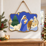 Winter holy mother paint by numbers door hanger as indoor wall decor