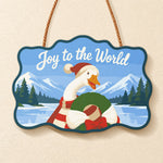 Winter wreath moment paint by numbers door hanger finished design