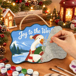 Winter wreath moment paint by numbers door hanger painting process