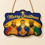 Wise kings offering gifts paint by numbers door hanger finished design