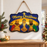 Wise kings offering gifts paint by numbers door hanger as indoor wall decor