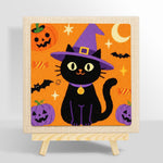 Witch black cat punch needle kit for beginners