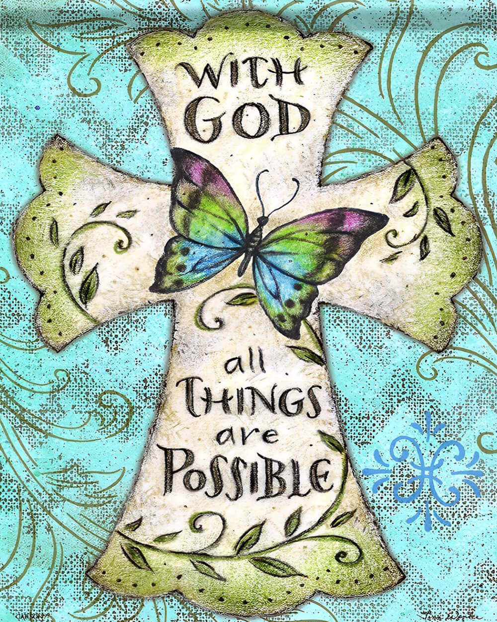 "With god all things are possible" cross cross stitch kit for beginners
