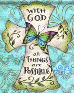 "With god all things are possible" cross cross stitch kit for beginners