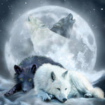 Wolves howling at the moon cross stitch kit for beginners