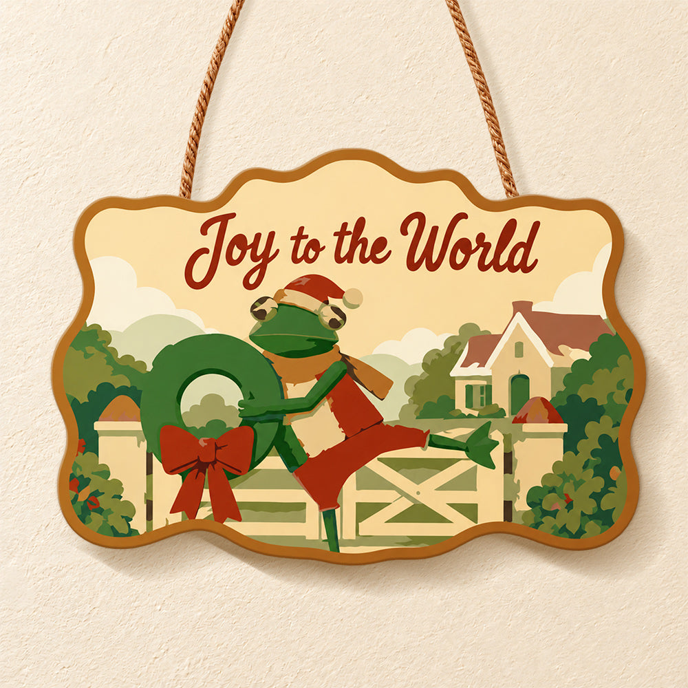 Wreath country joy paint by numbers door hanger finished design