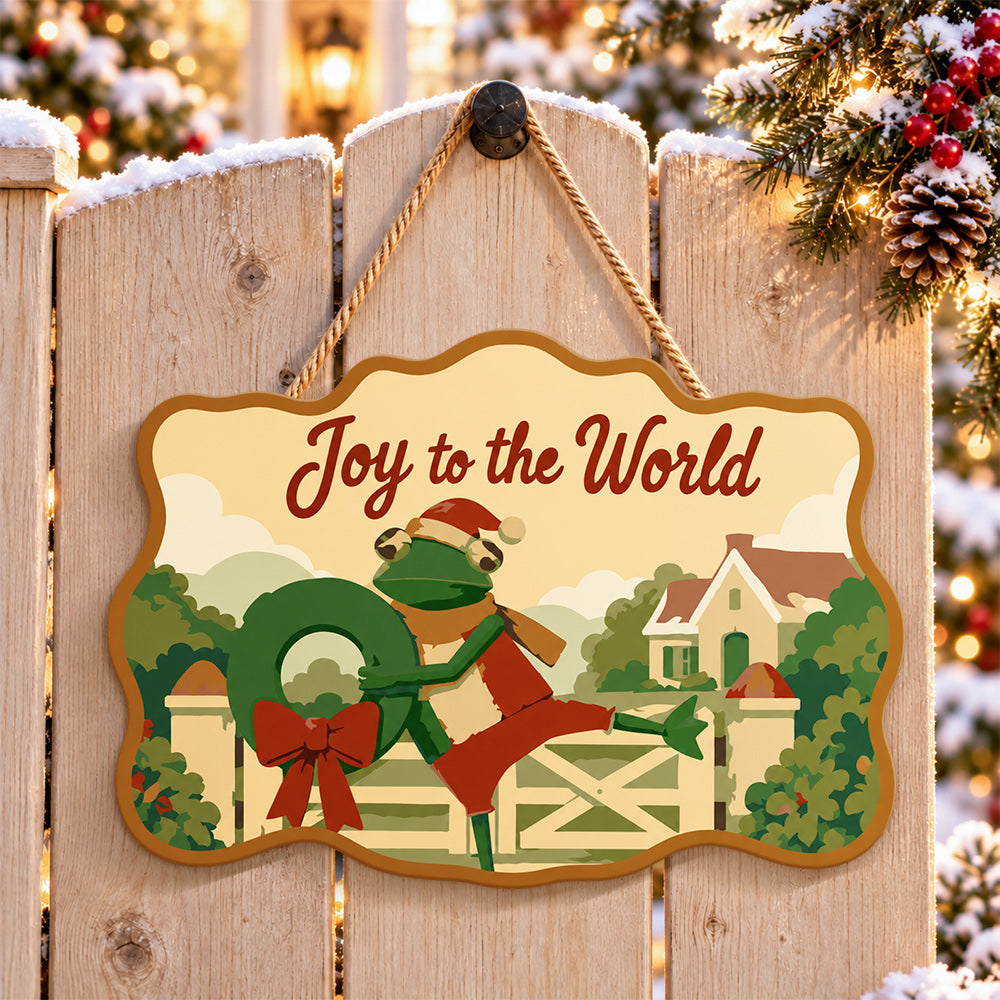 Wreath country joy paint by numbers door hanger on a garden gate