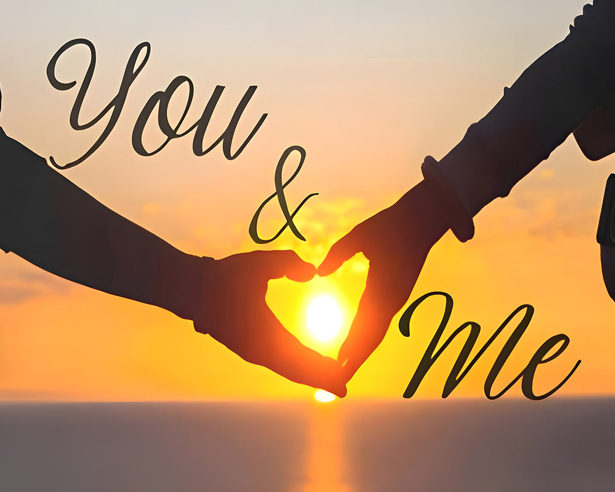 You and me sunset silhouette paint by numbers kit for beginners