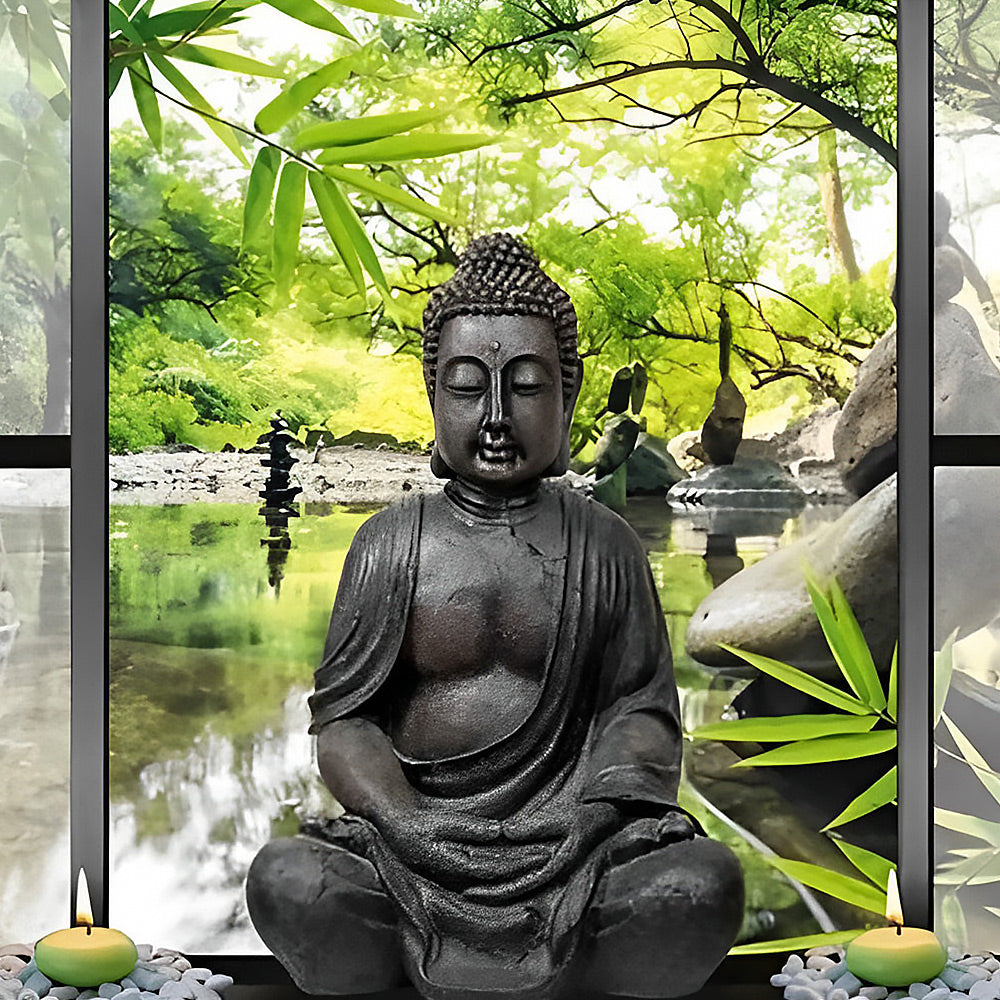 Zen buddha by the window paint by numbers kit for beginners
